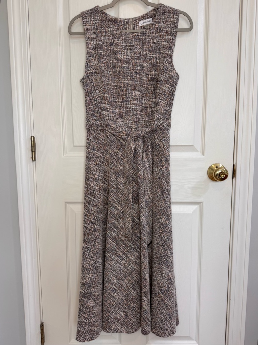 Calvin Klein Multi Color Tweed Midi Dress